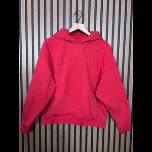 Pangaia Hoodie XL Womens Red French Terry Fleece Pullover Organic Cotton